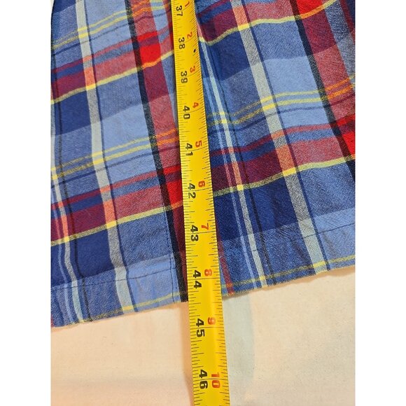 US Polo Assn Logo Robe Men Multicolor Plaid Red Blue 100% Cotton Pocket Size S/M - Picture 14 of 16